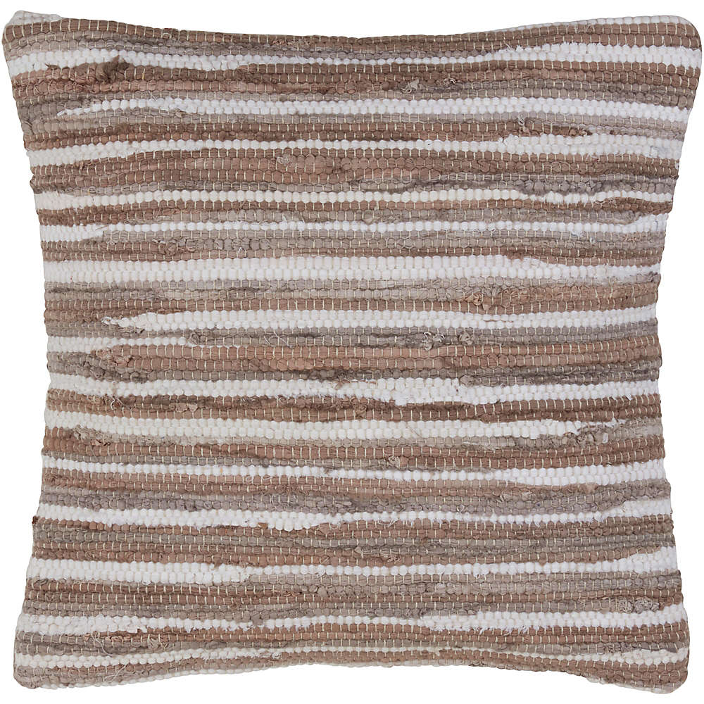 Saro Lifestyle Striped Chindi Decorative Throw Pillow, Front