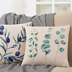 Saro Lifestyle Eucalyptus Print Decorative Throw Pillow, alternative image