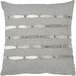 Saro Lifestyle Ribbon Stripe Decorative Throw Pillow, Front