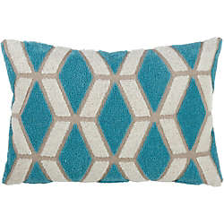 Saro Lifestyle Embroidered Geometric Design Decorative Throw Pillow, Front
