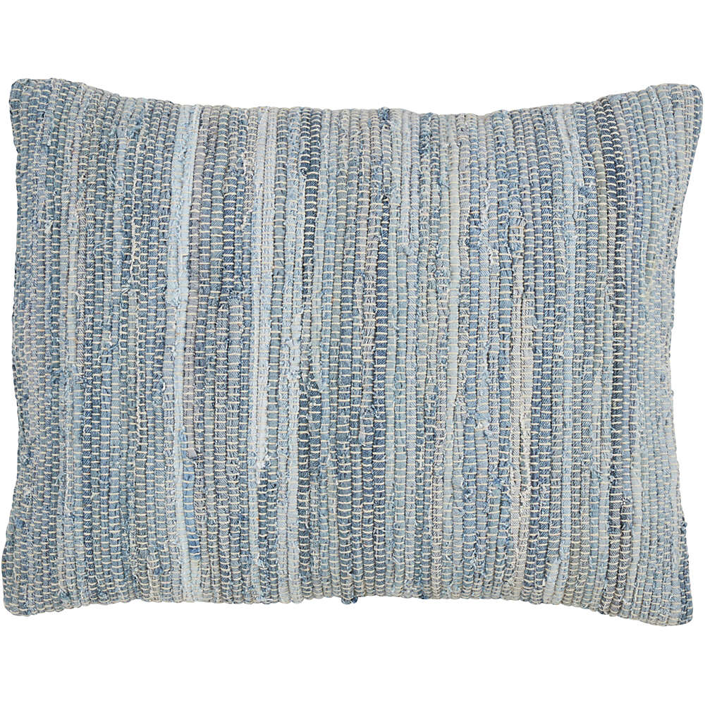Saro Lifestyle Denim Chindi Decorative Throw Pillow, Front