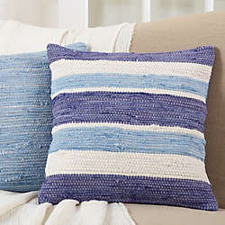 Saro Lifestyle Wide Striped Chindi Decorative Throw Pillow, alternative image