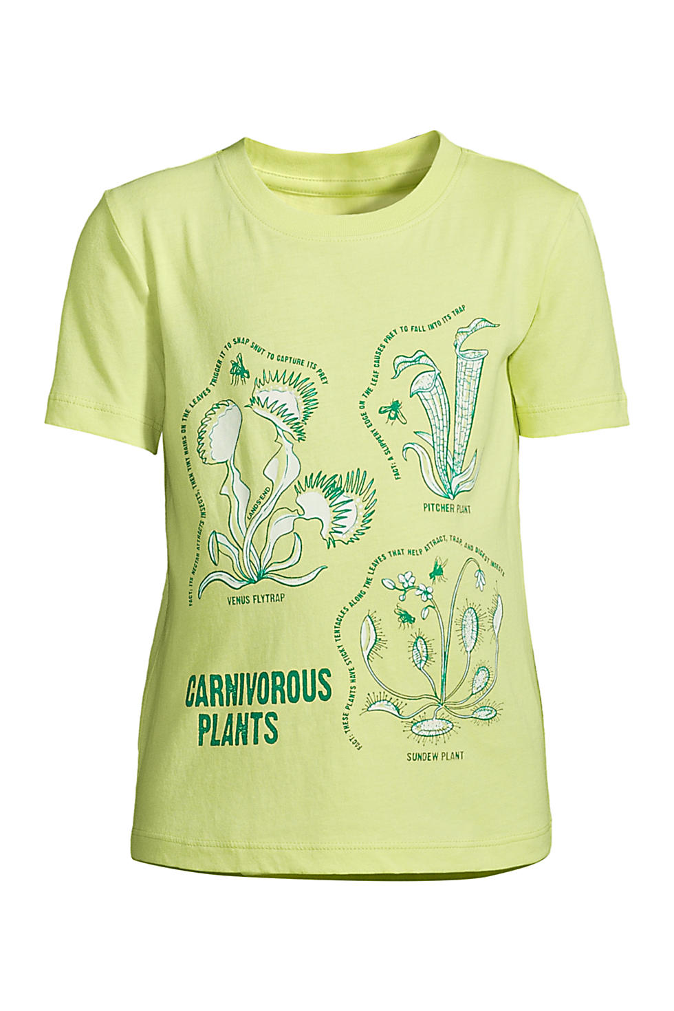 Lands End Boys Short Sleeve Graphic Tee (Carnivorous Plants)