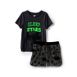 Girls Short Sleeve Tee and Soft Plush Fleece Shorts Pajama Set, alternative image