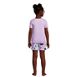Girls Short Sleeve Tee and Soft Plush Fleece Shorts Pajama Set, Back