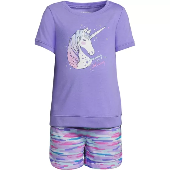 Girls Short Sleeve Tee and Shorts Pajama Set - primary