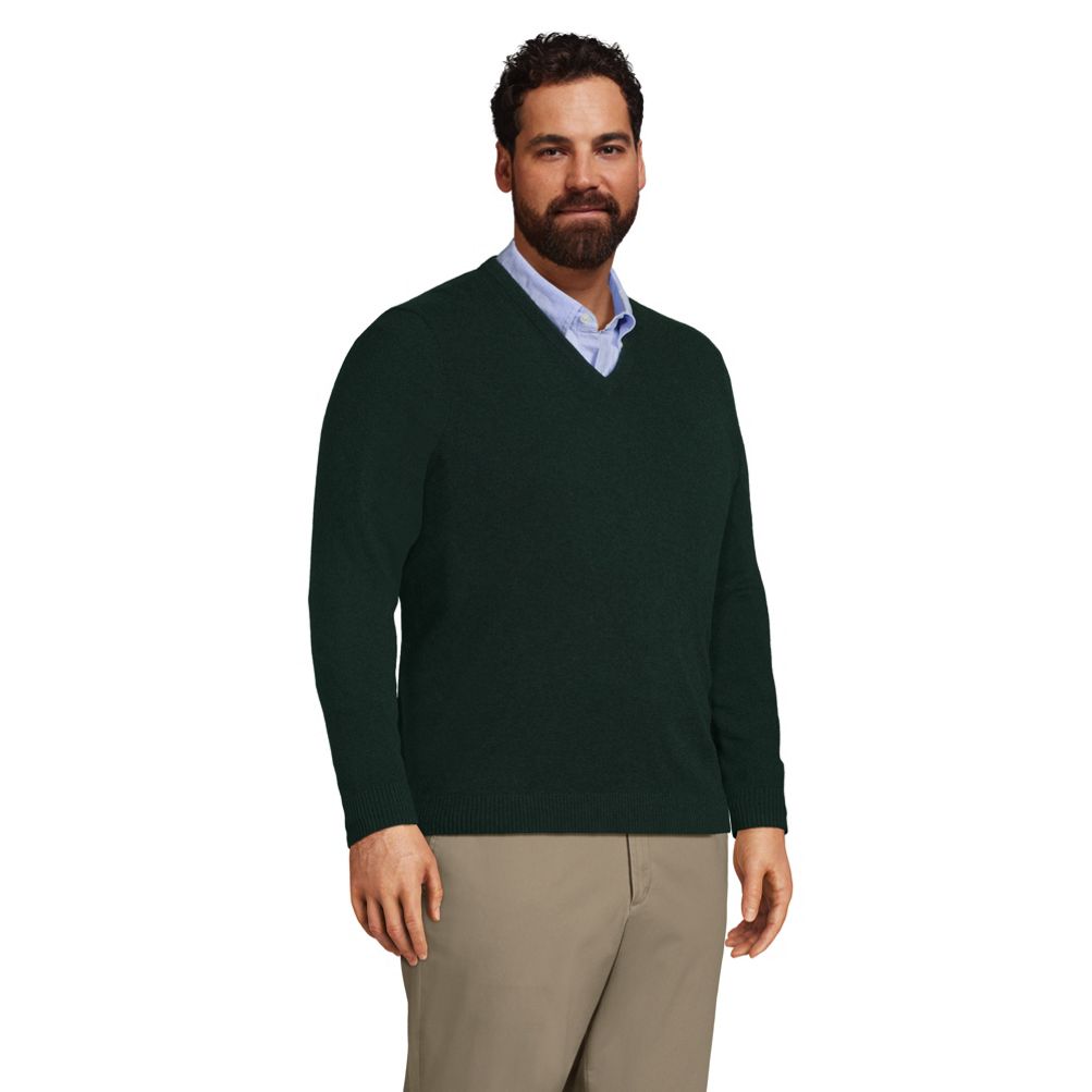 Men's Big and Tall Fine Gauge Cashmere V-neck Sweater