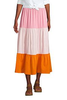 Women's Jersey Tiered Midi Skirt 
