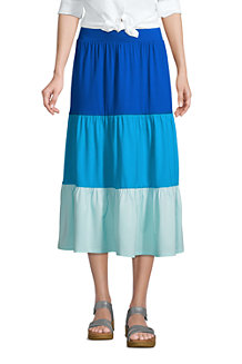 Women's Jersey Tiered Midi Skirt 