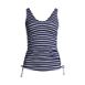 Women's Plus Size Chlorine Resistant Adjustable V-neck Underwire Tankini Swimsuit Top, Front