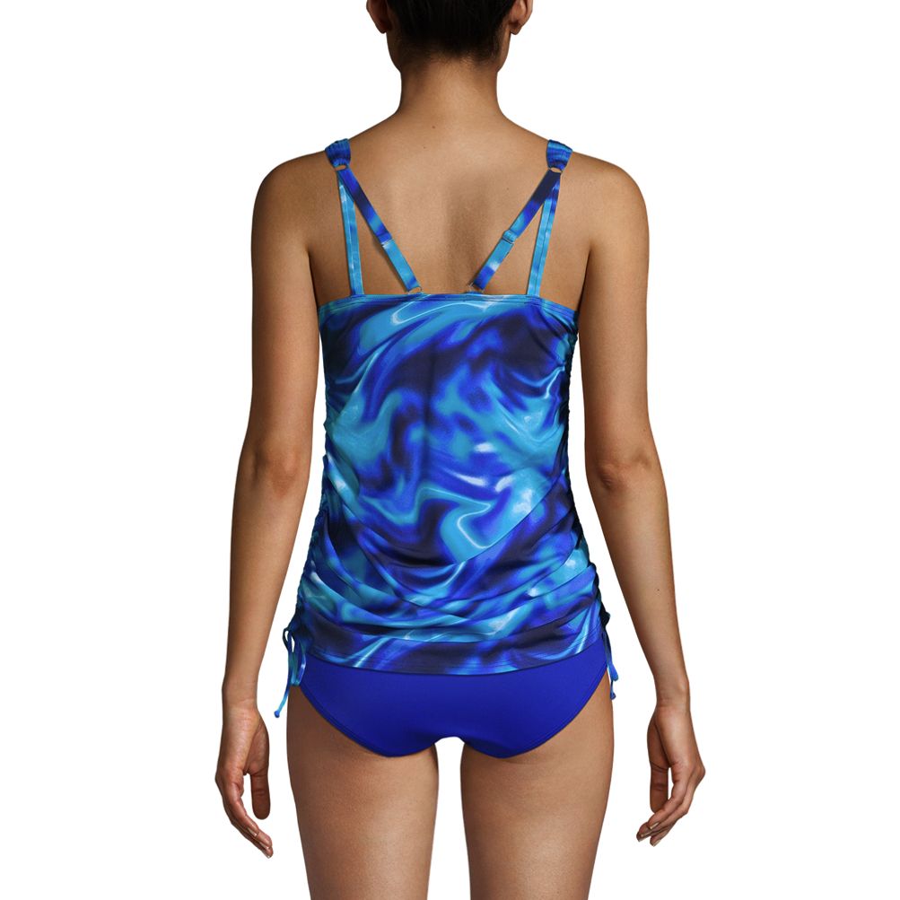 SOLID Knotted Tankini Top - Bright blue