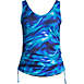 Women's Plus Size Chlorine Resistant Adjustable V-neck Underwire Tankini Swimsuit Top, Front