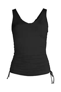 Women's Chlorine Resistant Adjustable V-neck Underwire Tankini Top Swimsuit Adjustable Straps, Front
