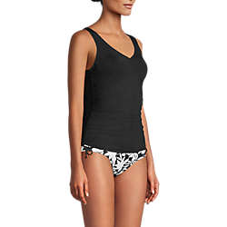 Women's Chlorine Resistant Adjustable V-neck Underwire Tankini Swimsuit Top Adjustable Straps, alternative image
