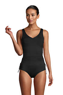 Women's Chlorine Resistant Adjustable V-neck Underwire Tankini Top Swimsuit Adjustable Straps, alternative image