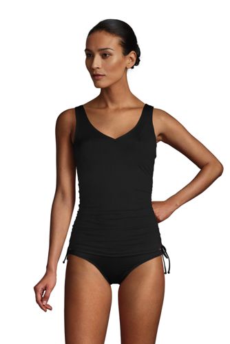 Women's Adjustable Chlorine Resistant V-neck Underwire Tankini - DD Cup
