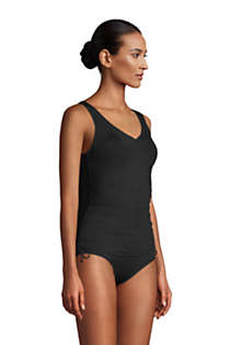 Women's Chlorine Resistant Adjustable V-neck Underwire Tankini Top Swimsuit Adjustable Straps, alternative image