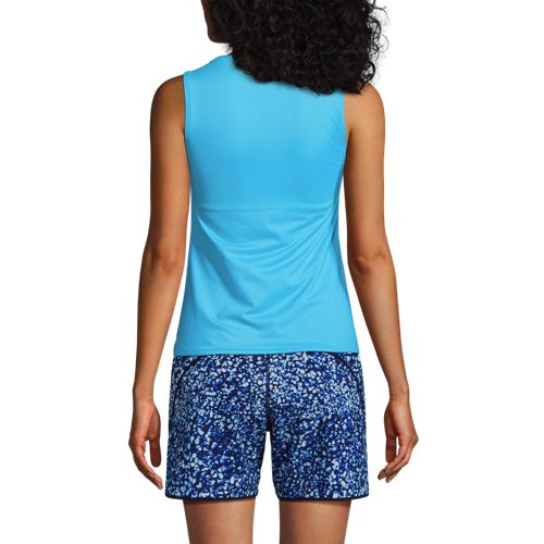 Women's High Neck UPF 50 Sun Protection Modest Tankini Swimsuit Top, Back