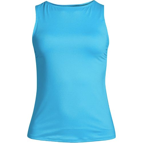Women's High Neck UPF 50 Sun Protection Modest Tankini Swimsuit Top, Front