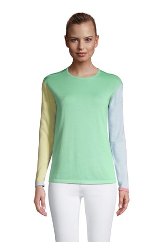 Feinstrick-Pullover Colorblock für Damen