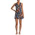 Women's Chlorine Resistant Tummy Control Surplice Wrap Swim Dress One Piece Swimsuit, Front