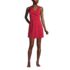 Women's Chlorine Resistant Tummy Control Surplice Wrap Swim Dress One Piece Swimsuit, Front
