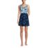 Women's Chlorine Resistant Tummy Control Surplice Wrap Swim Dress One Piece Swimsuit, Front