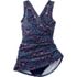 Women's Chlorine Resistant Tummy Control Surplice Wrap Swim Dress One Piece Swimsuit, alternative image