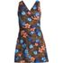 Women's Chlorine Resistant Tummy Control Surplice Wrap Swim Dress One Piece Swimsuit, Front