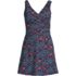 Women's Chlorine Resistant Tummy Control Surplice Wrap Swim Dress One Piece Swimsuit, Front