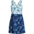 Women's Chlorine Resistant Tummy Control Surplice Wrap Swim Dress One Piece Swimsuit, Front