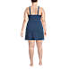 Women's Plus Size Chlorine Resistant Tummy Control Surplice Wrap Swim Dress One Piece Swimsuit, Back