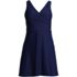 Women's Petite Chlorine Resistant Tummy Control Surplice Wrap Swim Dress One Piece Swimsuit, Front