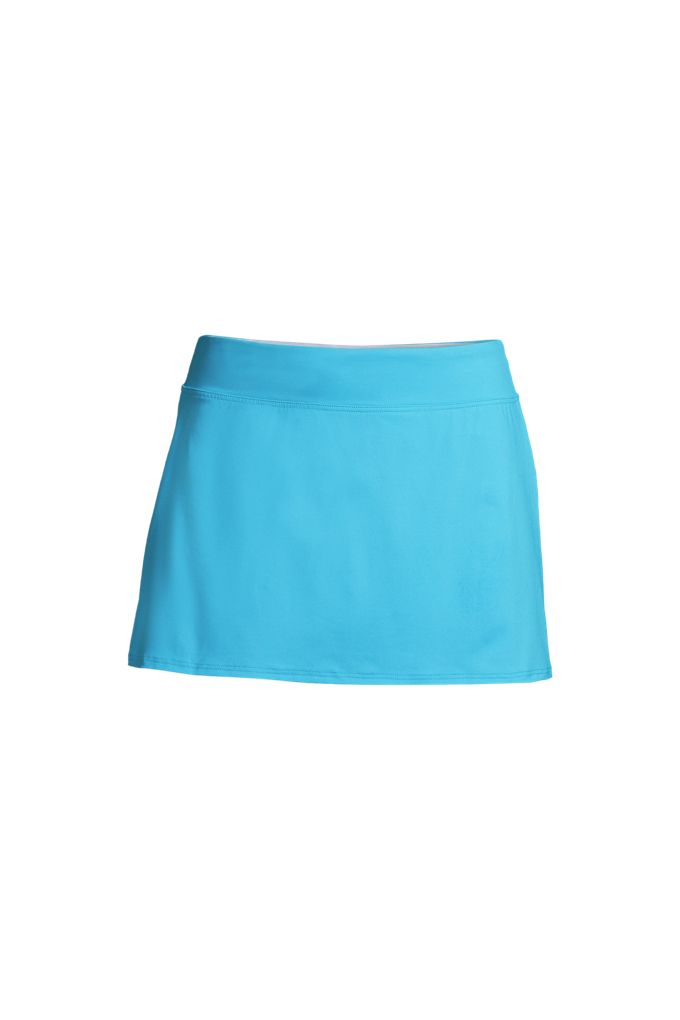 Lands' End Women's Long Torso Swim Skirt Swim Bottoms In Blue