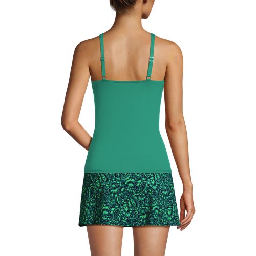 Women's V-Neck Wrap Underwire Tankini Swimsuit Top | Lands' End