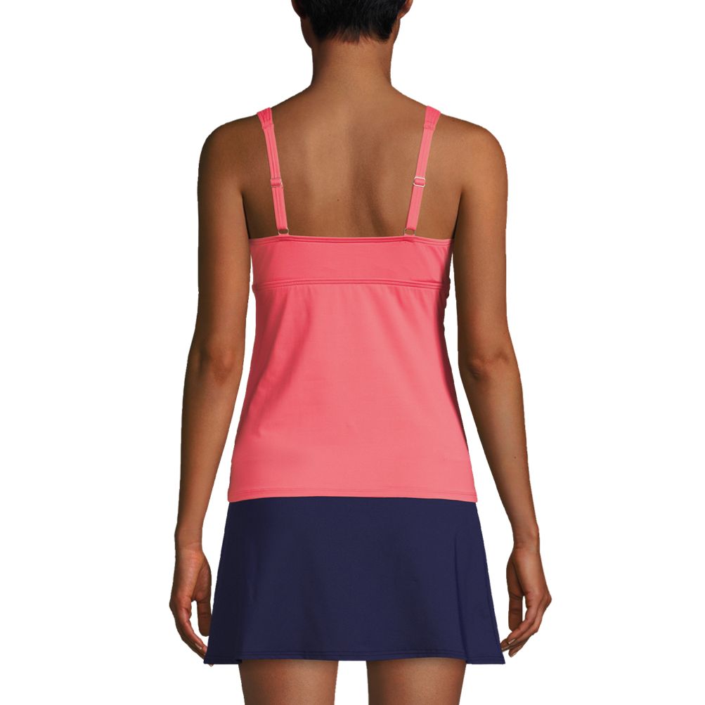 Women's V-Neck Wrap Underwire Tankini Swimsuit Top | Lands' End