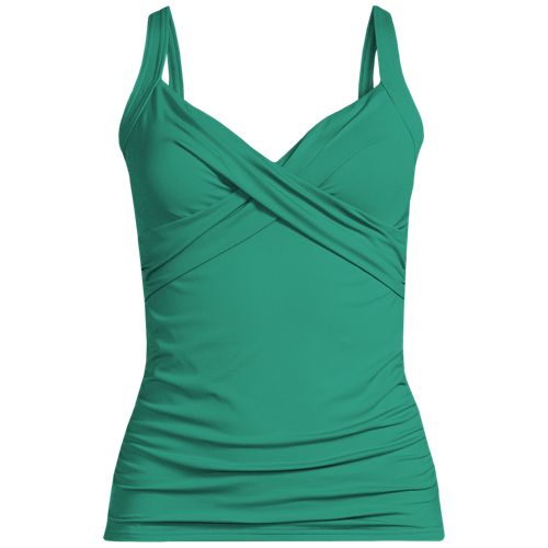 トップス rrrvvzw  72652 Women's V-Neck Wrap Underwire Tankini Swimsuit Top | Lands' End