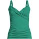 Women's Plus Size DDD-Cup Chlorine Resistant Wrap Tankini Swimsuit Top, Front