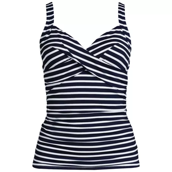 Women's Petite Sweetheart Wrap Underwire Tankini Top - primary