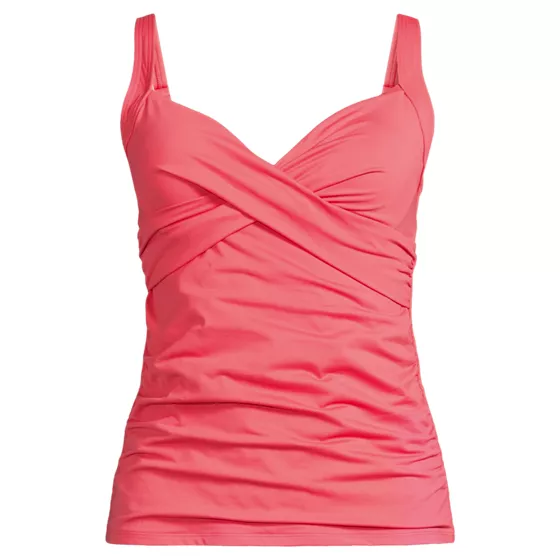 Women's Plus Size Sweetheart Wrap Underwire Tankini Top  - primary