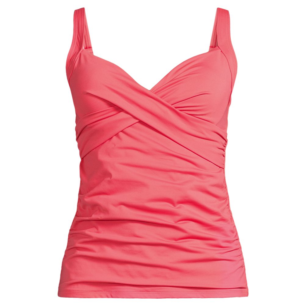 Women's Sweetheart Wrap Underwire Tankini Top | Lands' End