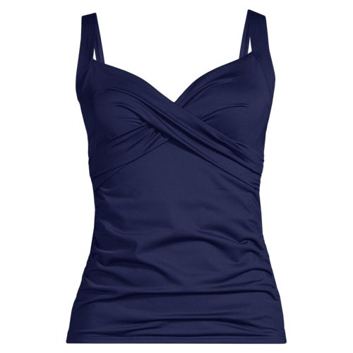 Women's D-Cup Chlorine Resistant Sweetheart V-neck Tankini Top