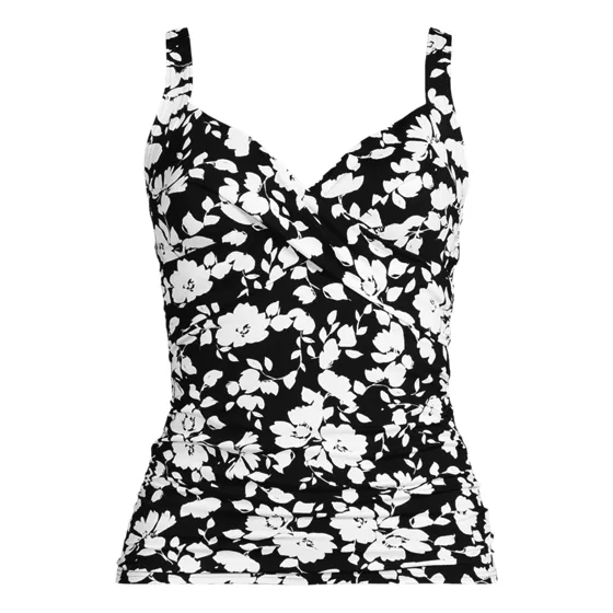 Women's Chlorine Resistant Wrap Underwire Tankini Swimsuit Top - primary