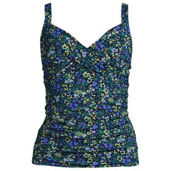 Women's Chlorine Resistant Wrap Underwire Tankini Swimsuit Top - primary