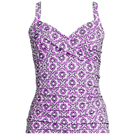Women's Plus Size Sweetheart Wrap Underwire Tankini Top  - primary