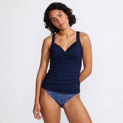 Women's V-Neck Wrap Underwire Tankini Swimsuit Top  - primary