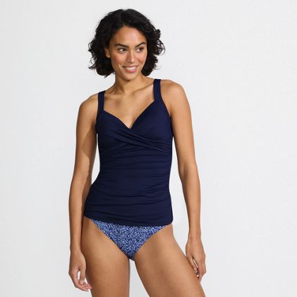 Women's V-Neck Wrap Underwire Tankini Swimsuit Top  - image 2