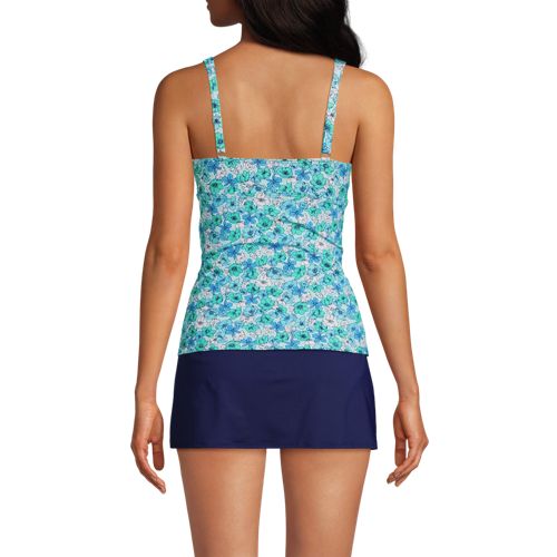  Lands' End Tankinitop Chlorresistent Mit V-ausschnitt Gemustert, Damen, Größe:34 Regular, Blau, Nylon-mischung, By Lands' End 