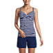 Women's Chlorine Resistant V-Neck Wrap Underwire Tankini Swimsuit Top Adjustable Straps, Front
