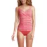 Women's D-Cup V-Neck Wrap Underwire Tankini Swimsuit Top, Front